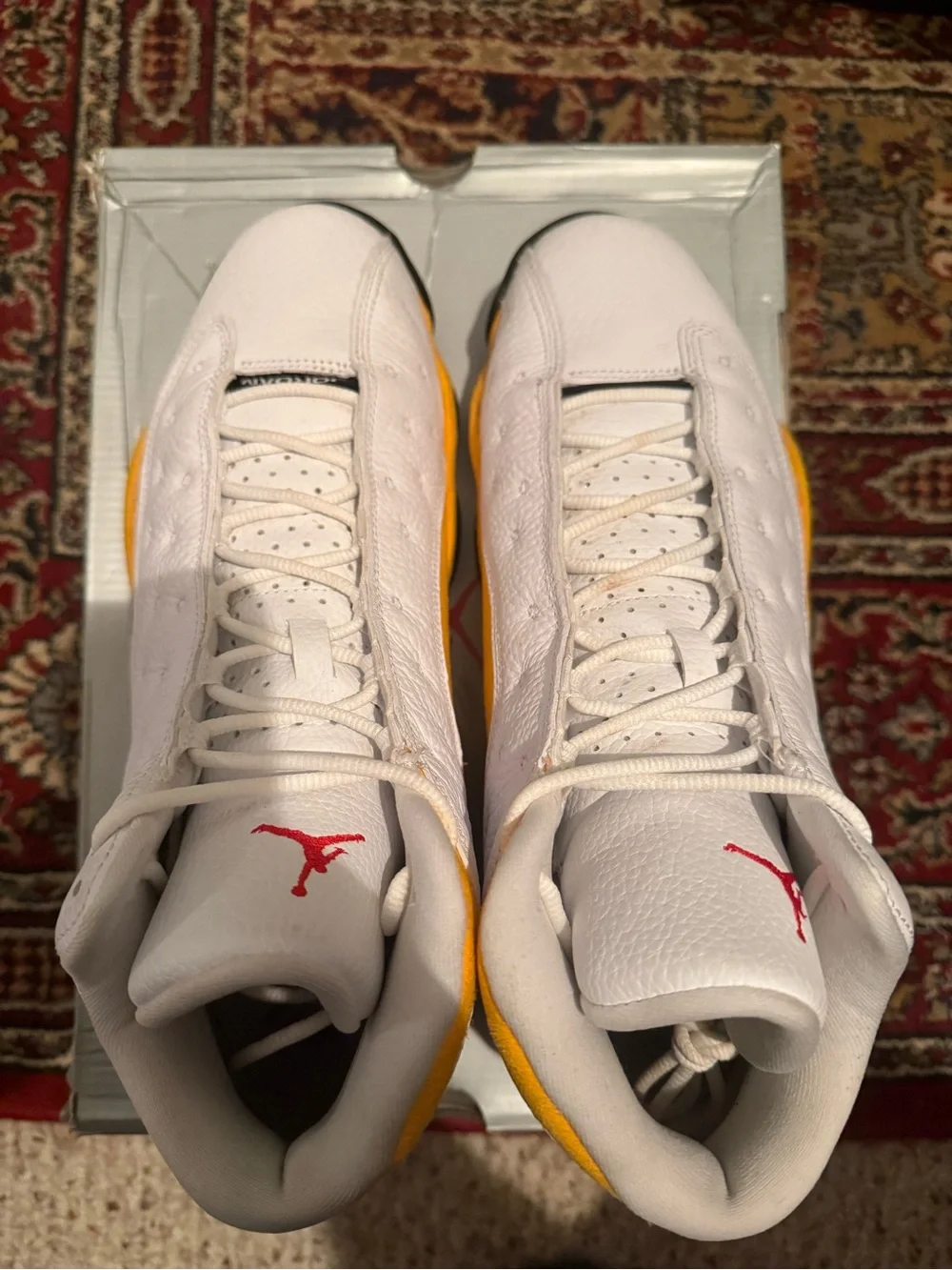 Jordan 13 Retro Del Sol - Men’s Sneakers - White & Yellow Suede Accents